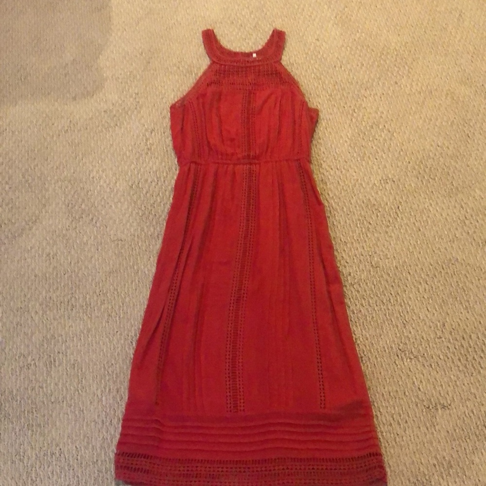 Joie beautiful red sundress, size small midi length